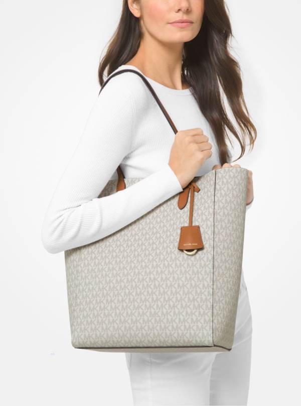 Damske Prenosná Taška Michael Kors Sinclair Large Logo Hnedožltý Hnede - Kabelky Michael Kors Lacne | PAXNR-5601
